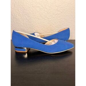 Diba Blue Pointed Toe Pumps D'Orsay Block Heel Dress Shoes